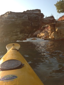 The view from Mr Tea's infinitely more stable kayak. 